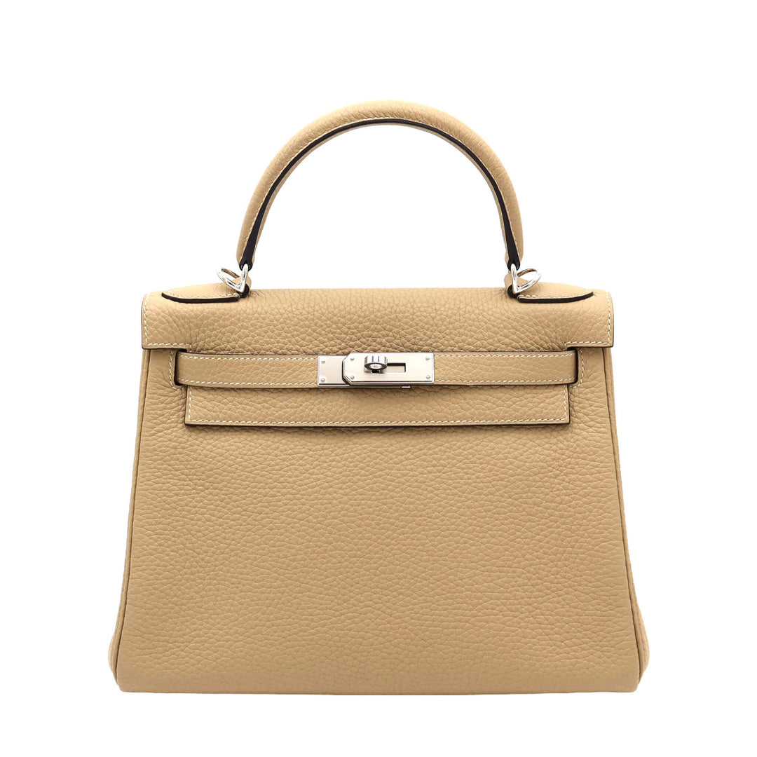 HERMES 愛馬仕 Kelly 28 风衣灰 TC皮 銀扣 K刻 - GINZA CELIA