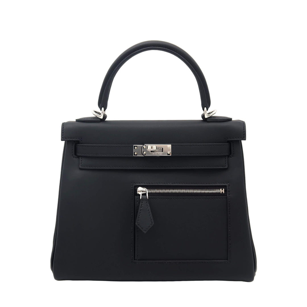 HERMES  エルメス  ケリー 25  カラーマティック  ブラック  スイフト  シルバー金具  K 刻印 - GINZA CELIA