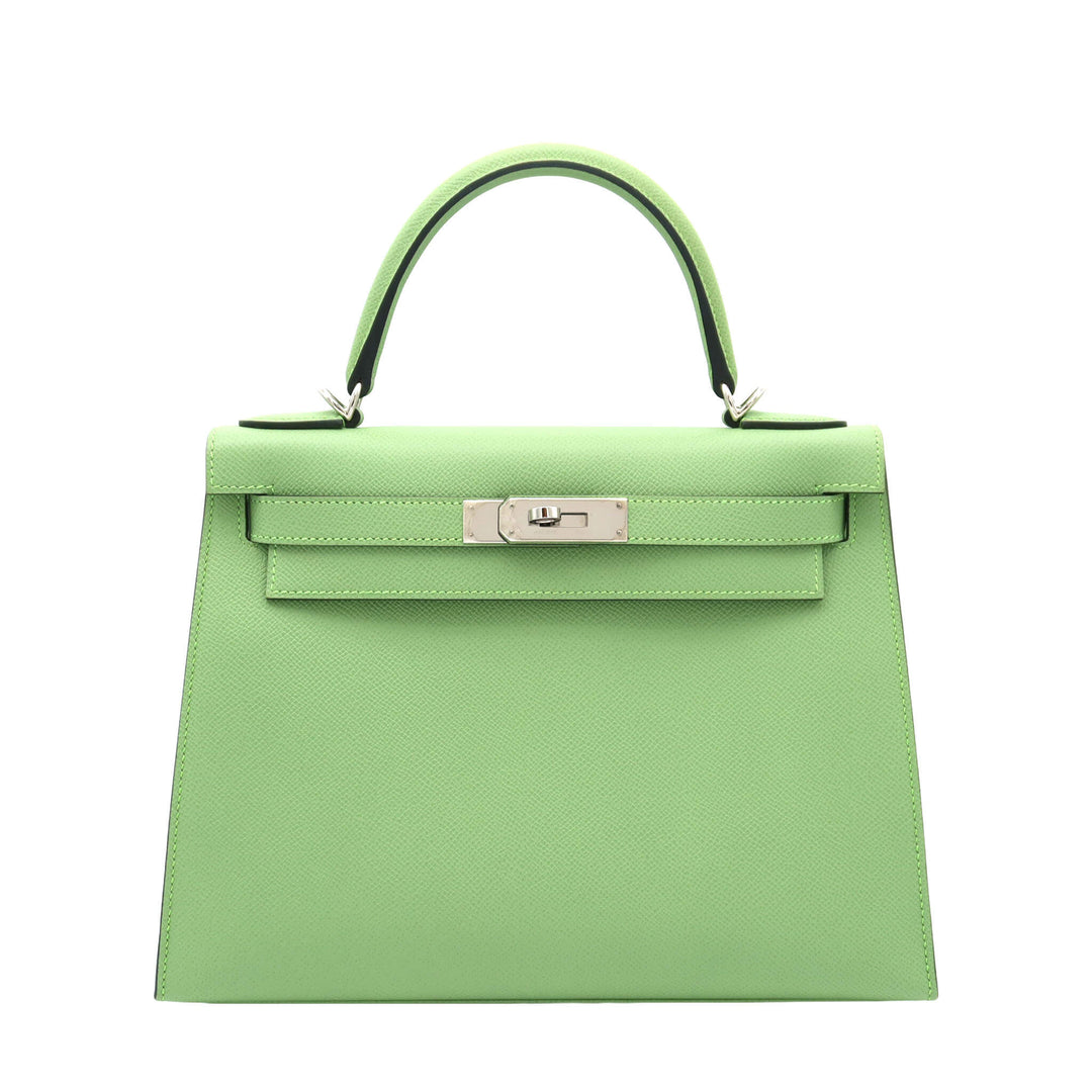 HERMES エルメス ケリー28 セリエ ヴェールクリケット エプソン シルバー金具 Z刻印