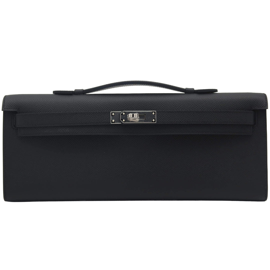 HERMES  エルメス  ケリーカット  ブラック  エプソン  シルバー金具  K刻印 - GINZA CELIA