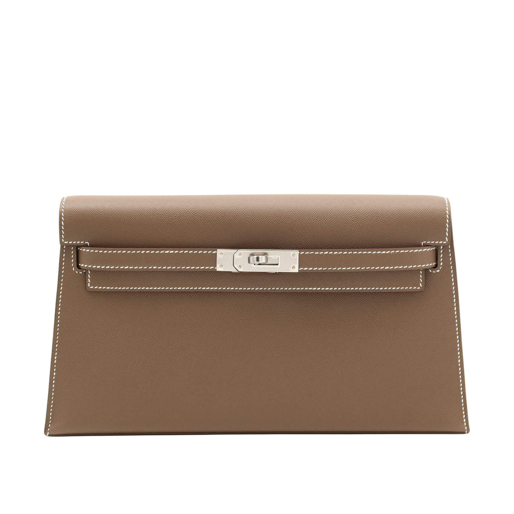 HERMES エルメス ケリーエラン エトゥープ ヴォーマダム シルバー金具