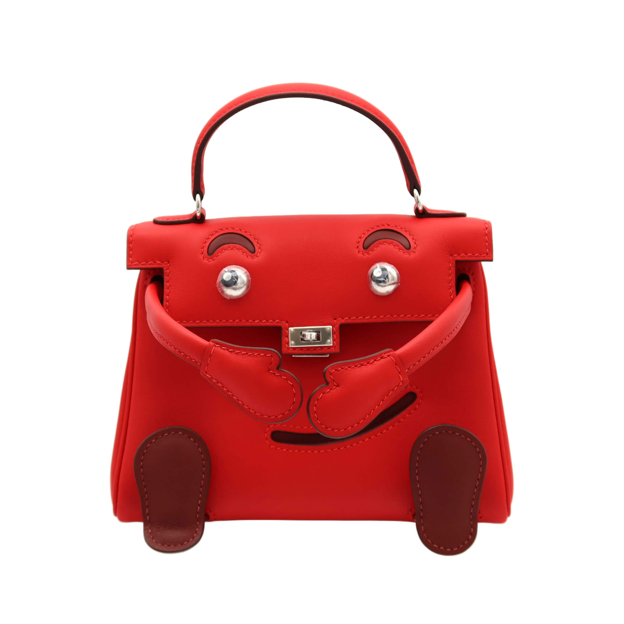 新品 Hermes リンディミニ ルージュドゥクール シルバー金具 赤 レッド HERMES - 新品 Hermes リンディミニ ルージュドゥクール シルバー金具