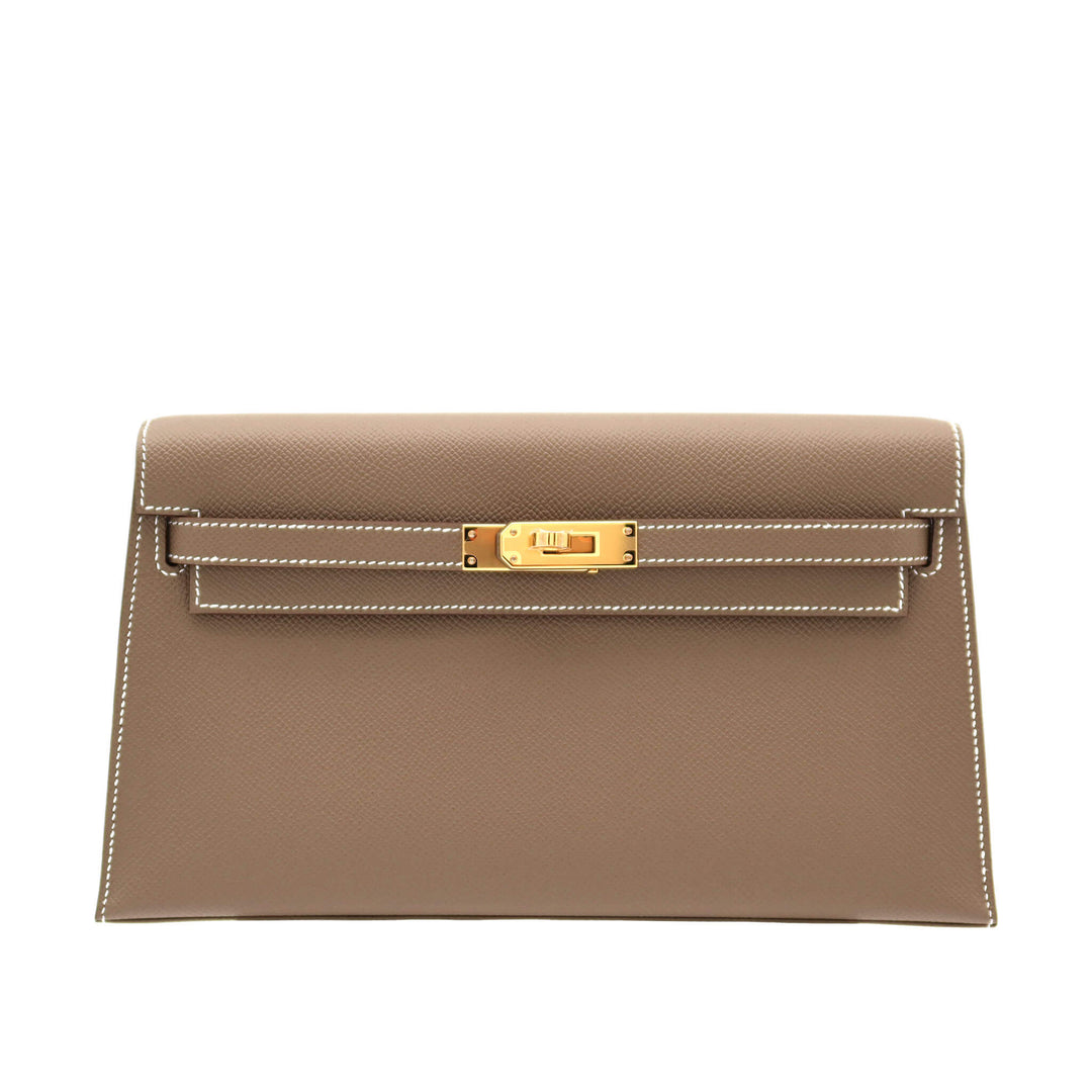 HERMÈS Kelly Elan Etoupe Epsom Gold Hardware (GHW) Stempel G