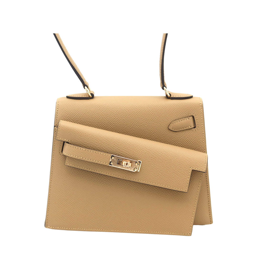 HERMES  エルメス  ケリー　無秩序 　プシェール　エプソン　シャンパンゴールド金具　K刻印 - GINZA CELIA