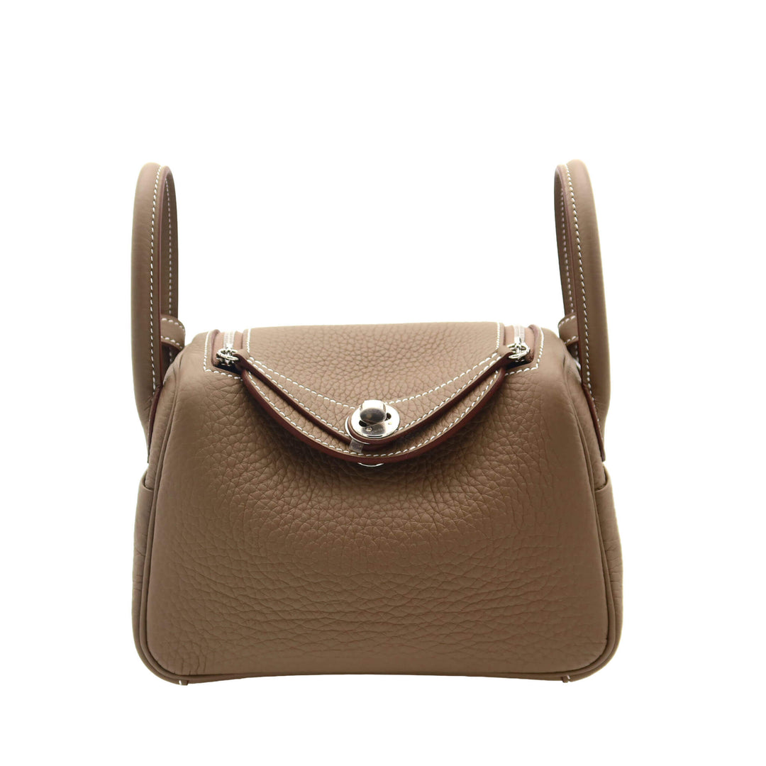 HERMES  エルメス  リンディ  ミニ  エトゥープ  トリヨンクレマンス  シルバー金具  K 刻印 - GINZA CELIA