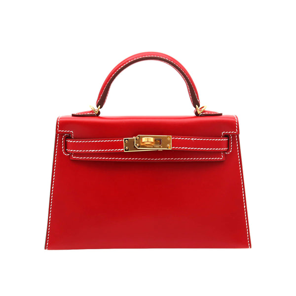 HERMES エルメス ミニケリー ドゥ ルージュピマン ボックスカーフ