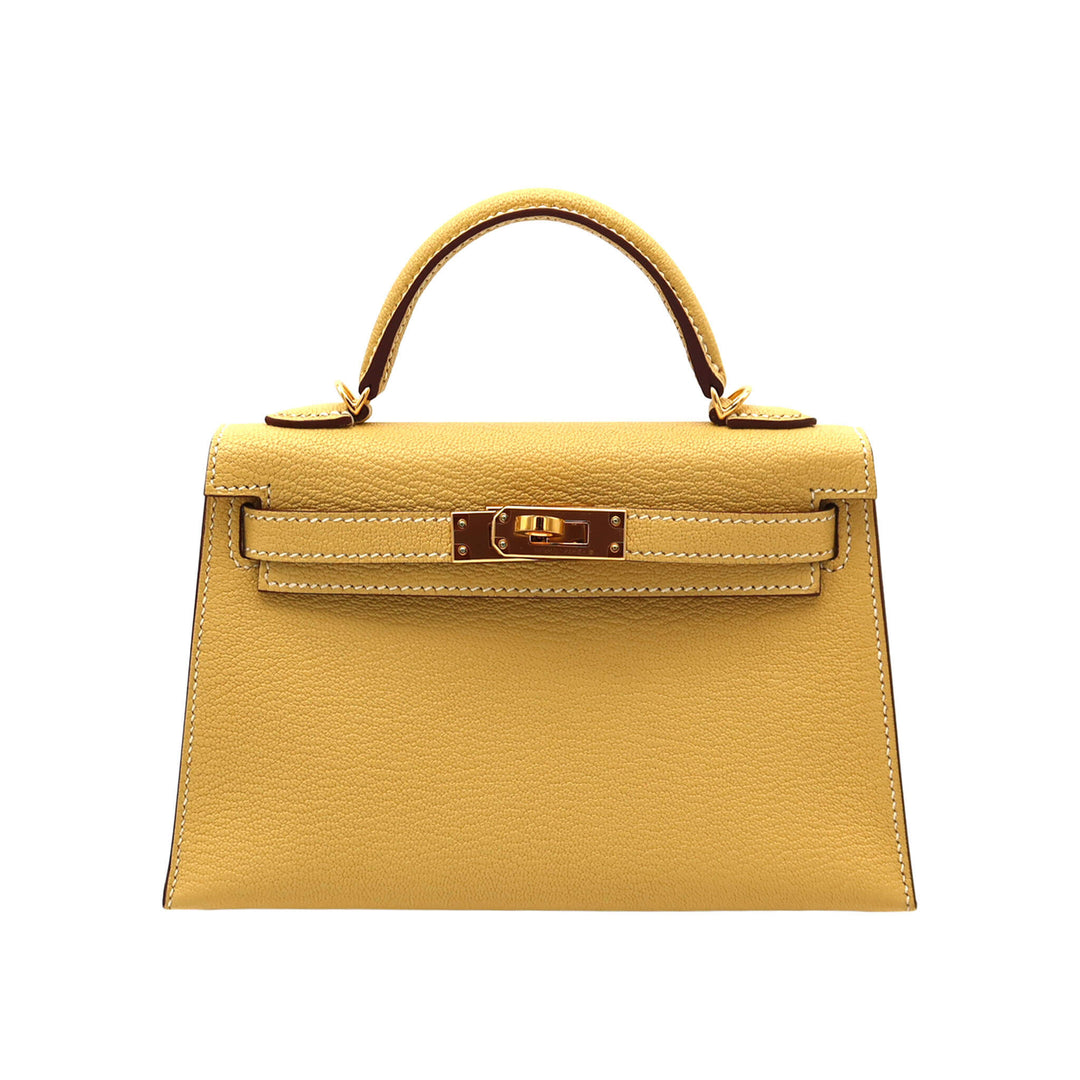HERMES エルメス ミニケリー ドゥ フォイン シェーブルミゾル ゴールド金具 Z刻印