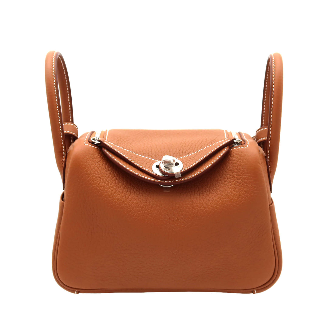 HERMES エルメス リンディ ミニ ゴールド トリヨンクレマンス シルバー金具 G刻印