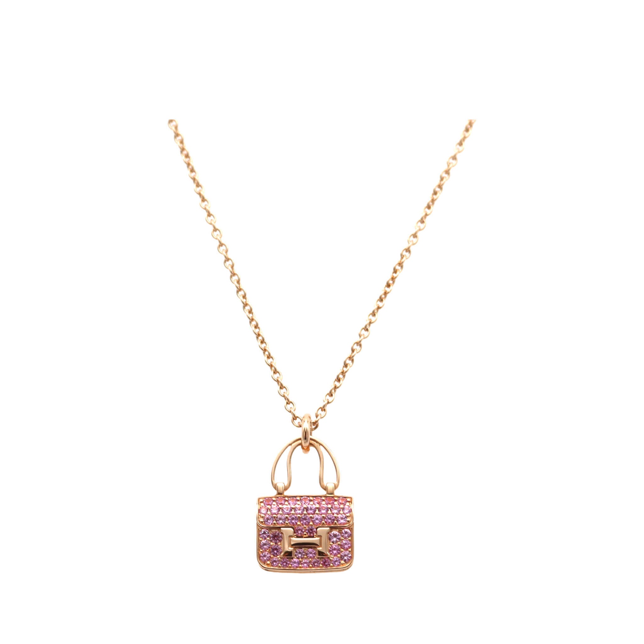 HERMES エルメス ネックレス コンスタンス ピンクゴールド/ピンク