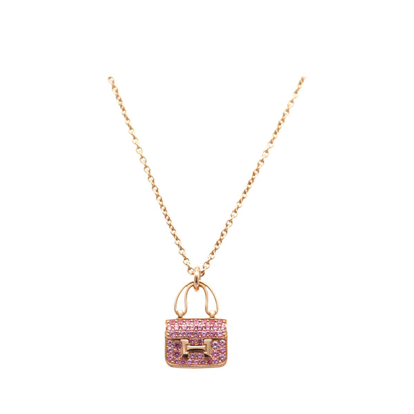 HERMES エルメス ネックレス コンスタンス ピンクゴールド/ピンク