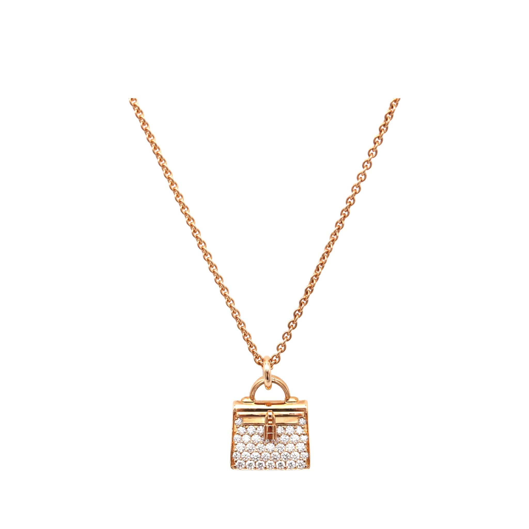 HERMES エルメス ペンダント アミュレット ケリー ピンクゴールド