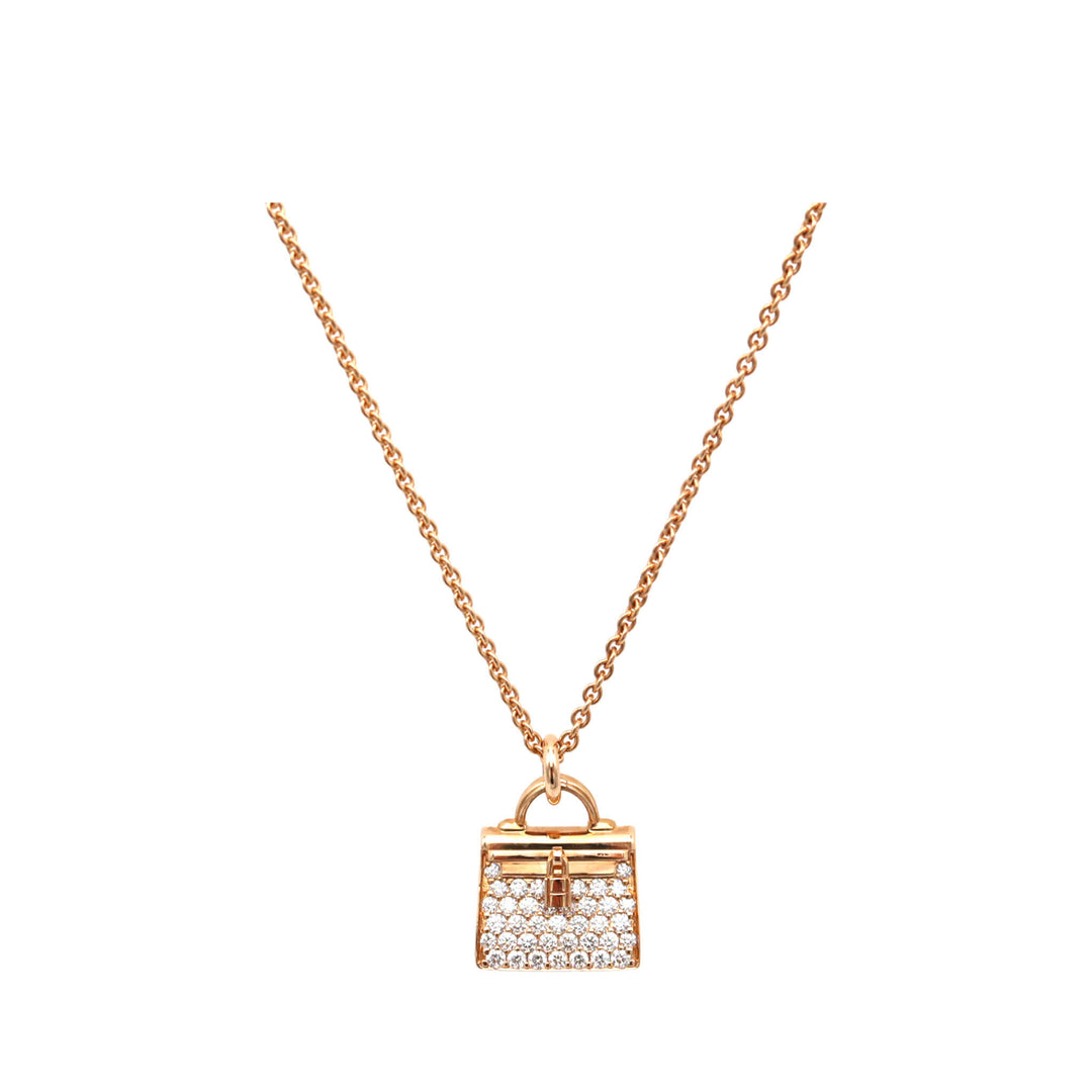 HERMÈS 愛馬仕 Pendant Amulette Kelly 18K 玫瑰金 鑽石款