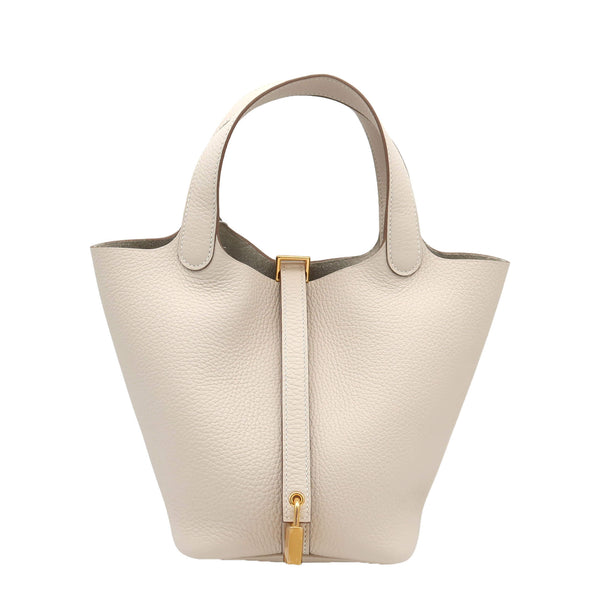 HERMÈS Picotin Lock 18 Craie Clemence GHW Stamp K — Brand New