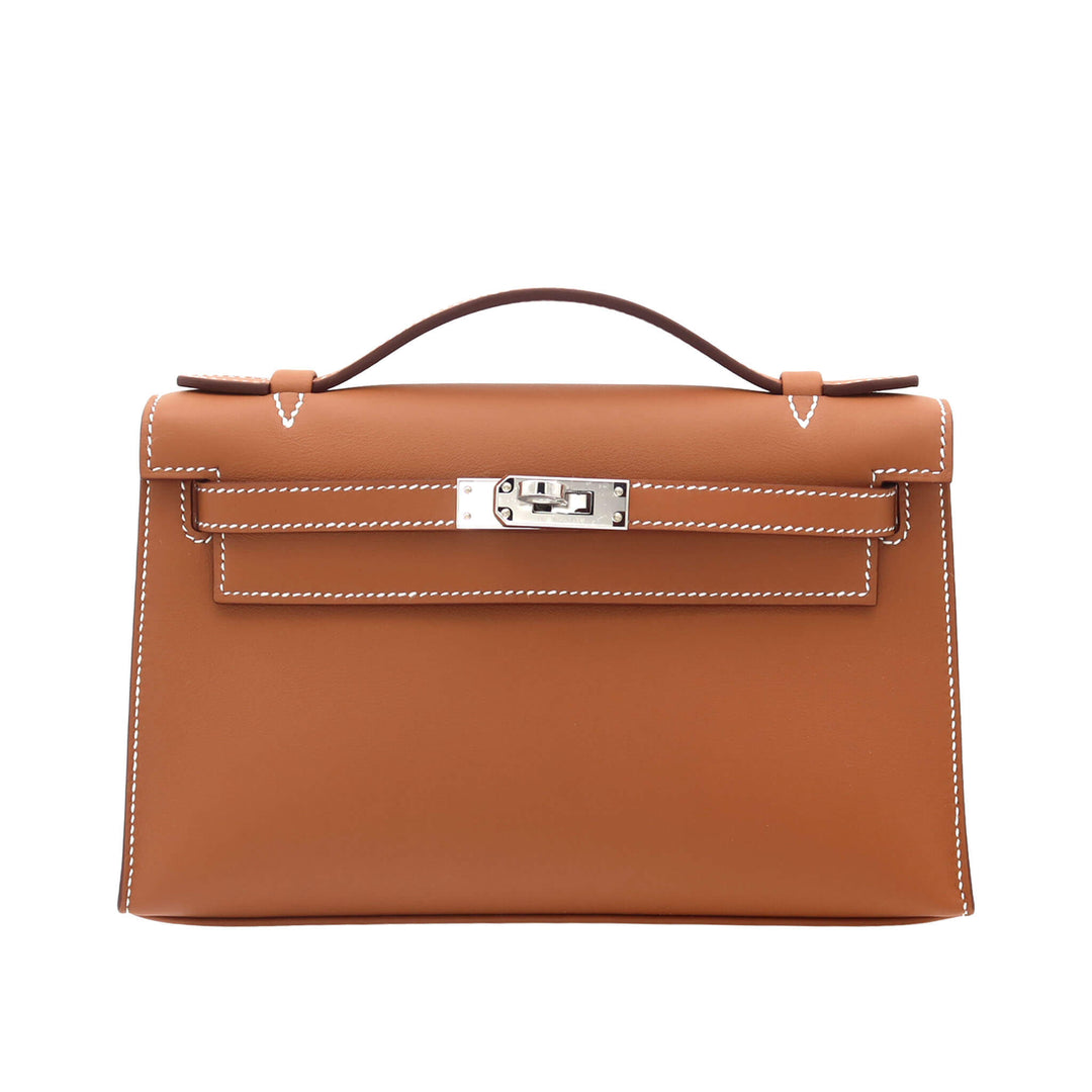 HERMES  エルメス  ポシェットケリー  ゴールド  スイフト  シルバー金具  K 刻印 - GINZA CELIA