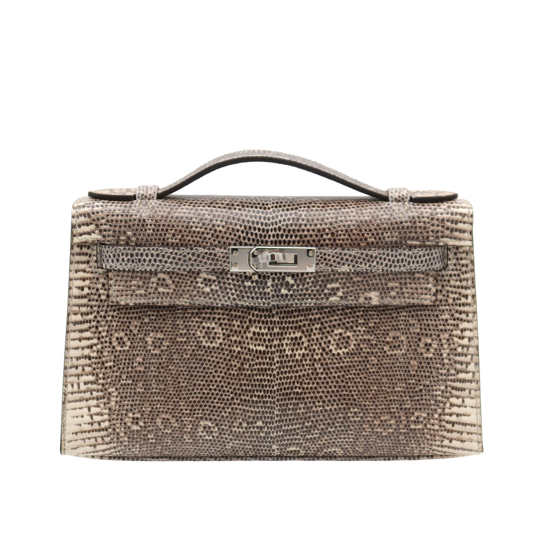 HERMES エルメス ポシェットケリー オンブレ リザード シルバー金具 W刻印 - GINZA CELIA