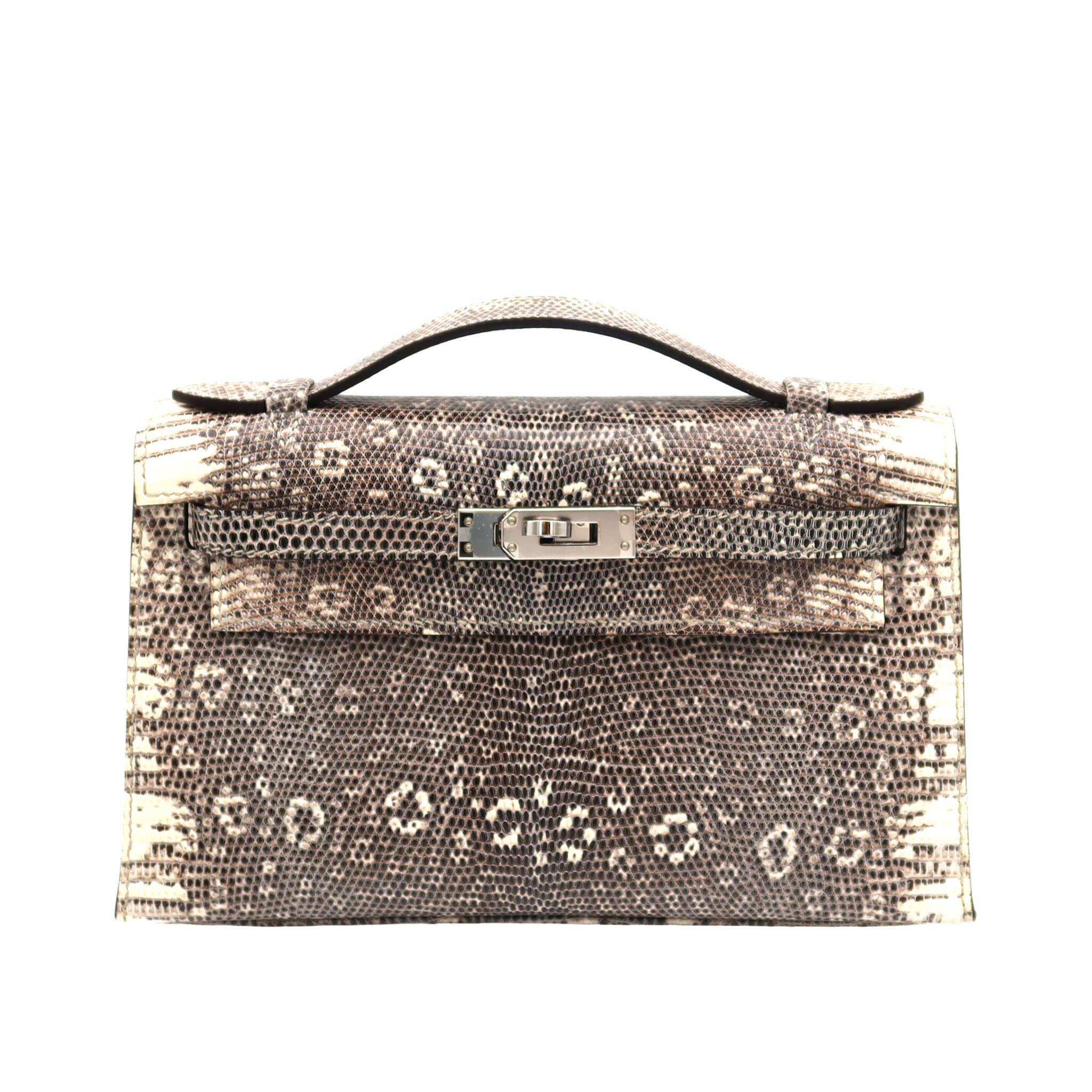 HERMES エルメス ポシェットケリー オンブレ リザード シルバー金具 W