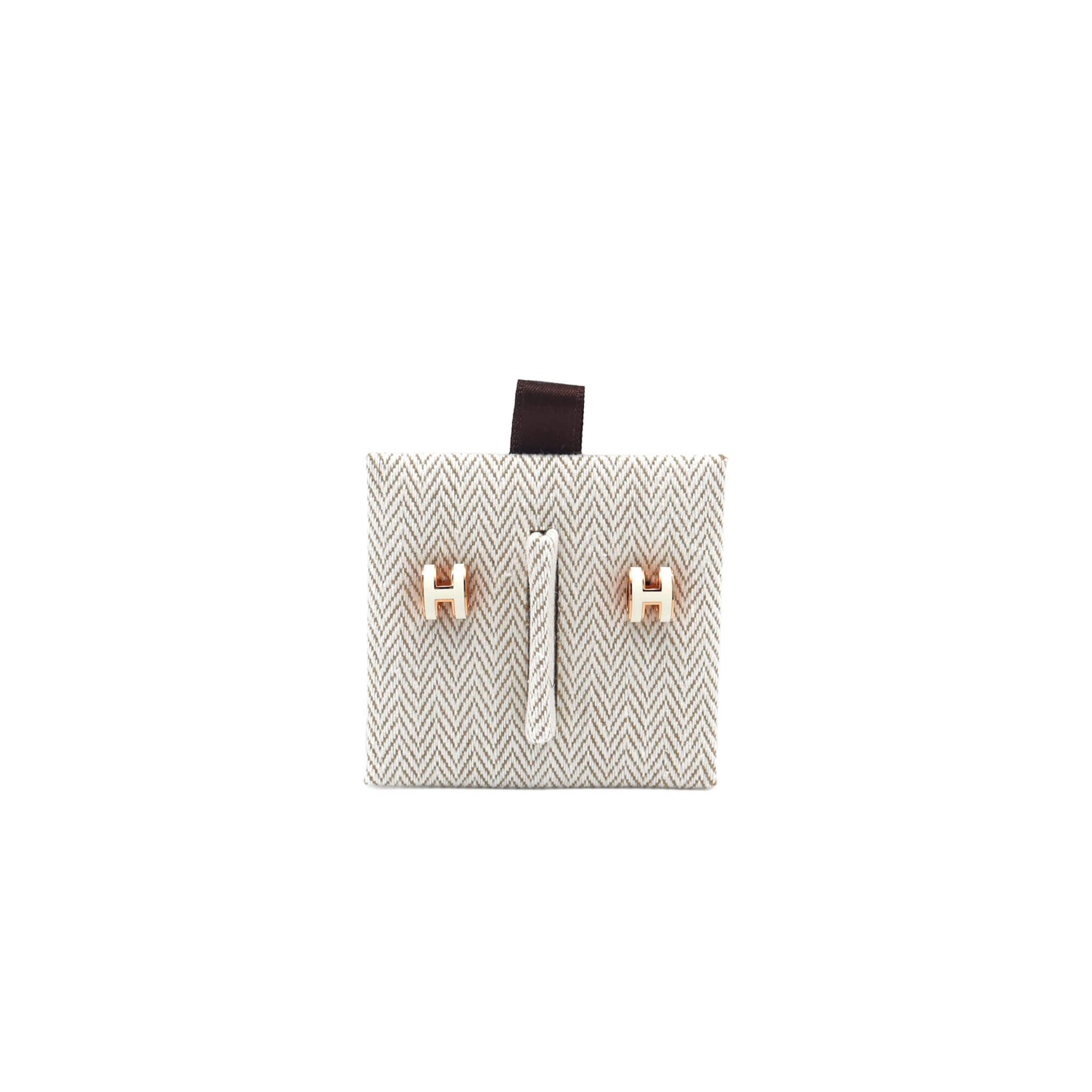HERMES エルメス ピアス ミニ・ポップH クレ ピンクゴールド金具