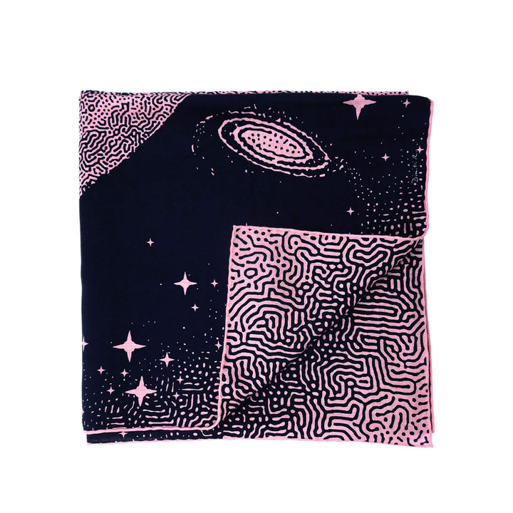 HERMÈS Carre 140 Géant Clair de Lune Rose Navy Kasmir Sutra - GINZA CELIA