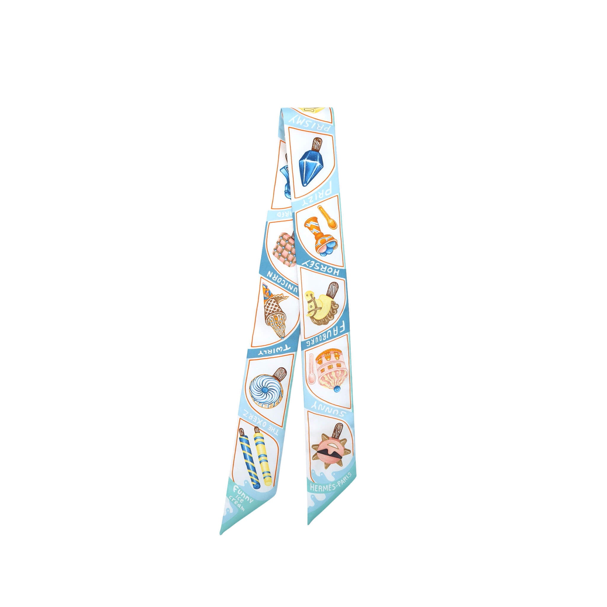 HERMÈS 愛馬仕Twilly Funny Ice Cream 新水藍