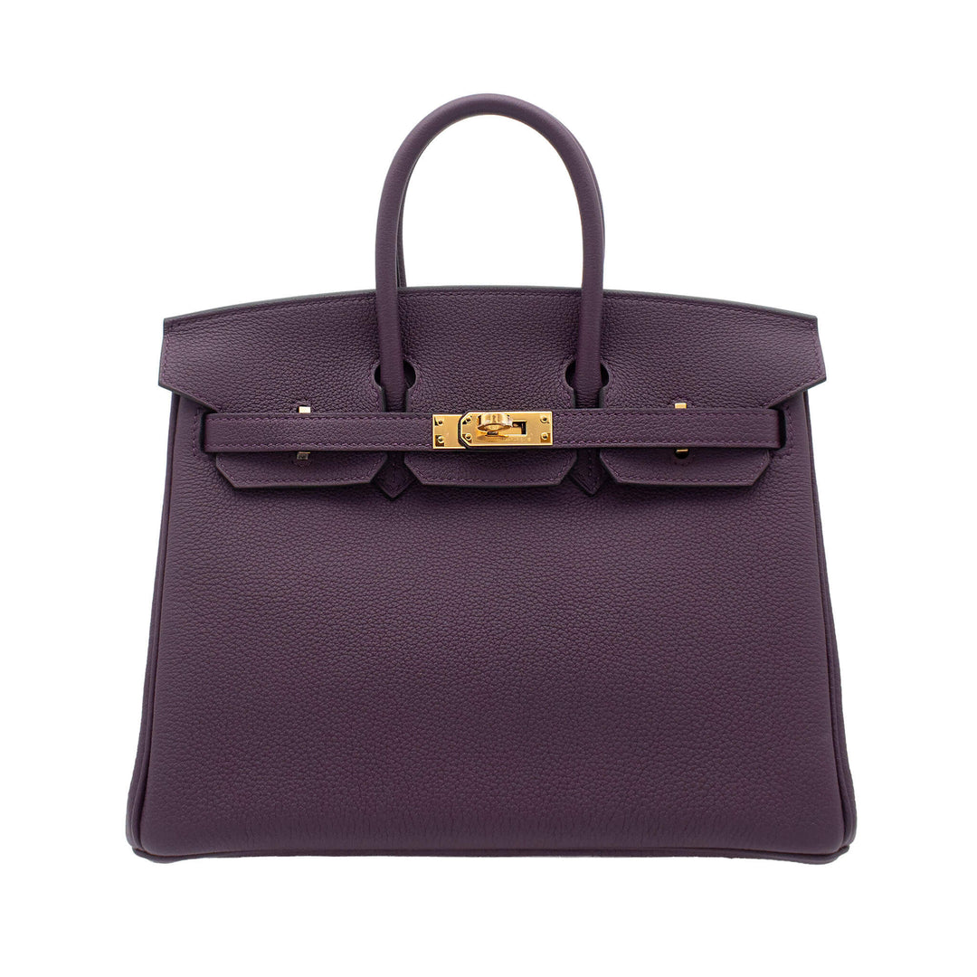 HERMÈS Birkin 25 Cassis Togo Gold Hardware (GHW) Stamp U