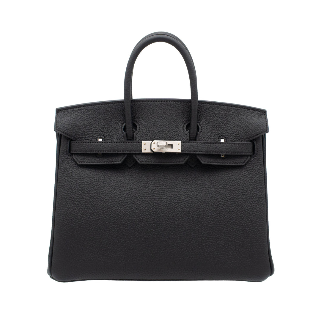 HERMES エルメス バーキン25 ブラック トゴ マットシルバー金具 K刻印