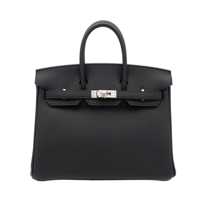 HERMES エルメス バーキン25 ブラック トゴ マットシルバー金具 K刻印