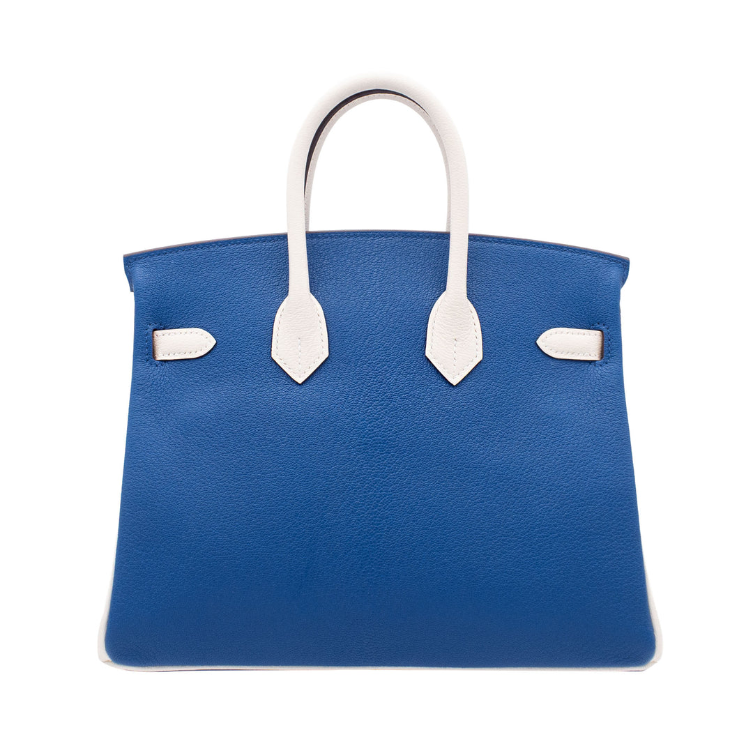 HERMÈS Birkin 25 SPO Bleu France/Nata Chevre Mysore Palladium Hardware (PHW) Stamp K