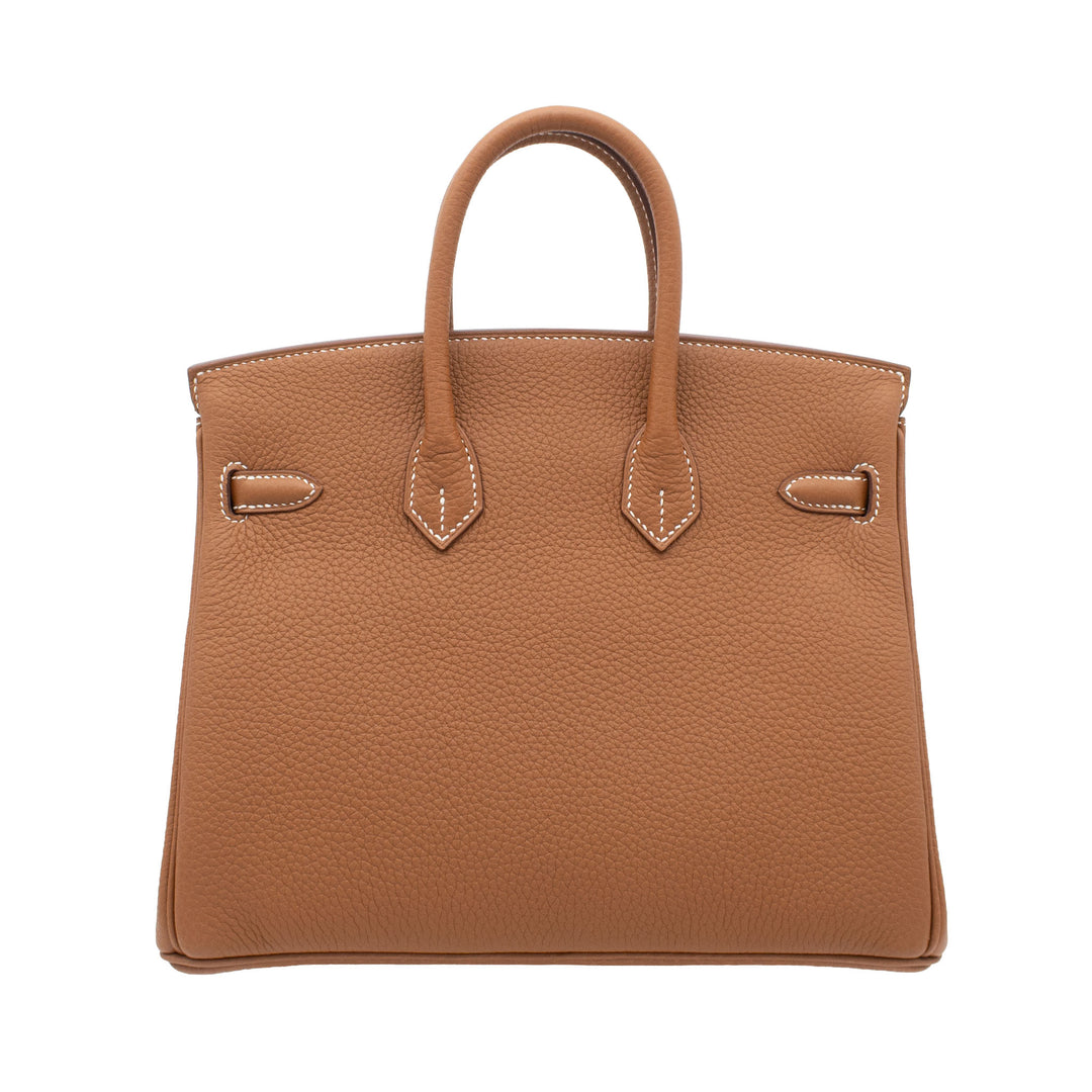 HERMÈS Birkin 25 Gold Togo Palladium Hardware (PHW) Stamp G