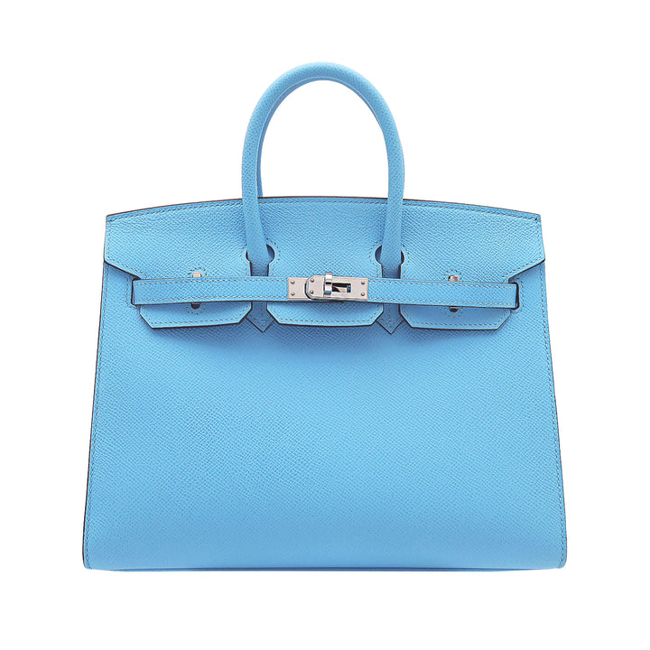 HERMES エルメス バーキン25 セリエ セレステ エプソン シルバー金具 U刻印 - GINZA CELIA