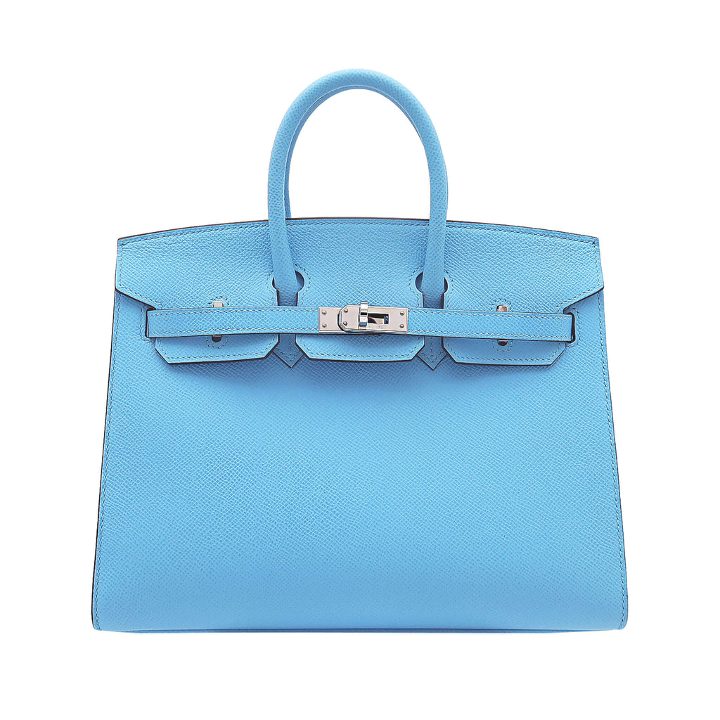 HERMES エルメス バーキン25 セリエ セレステ エプソン シルバー金具 U刻印