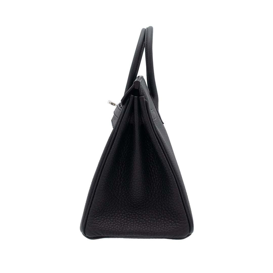 HERMÈS Birkin 25 Black Togo PHW Stempel G