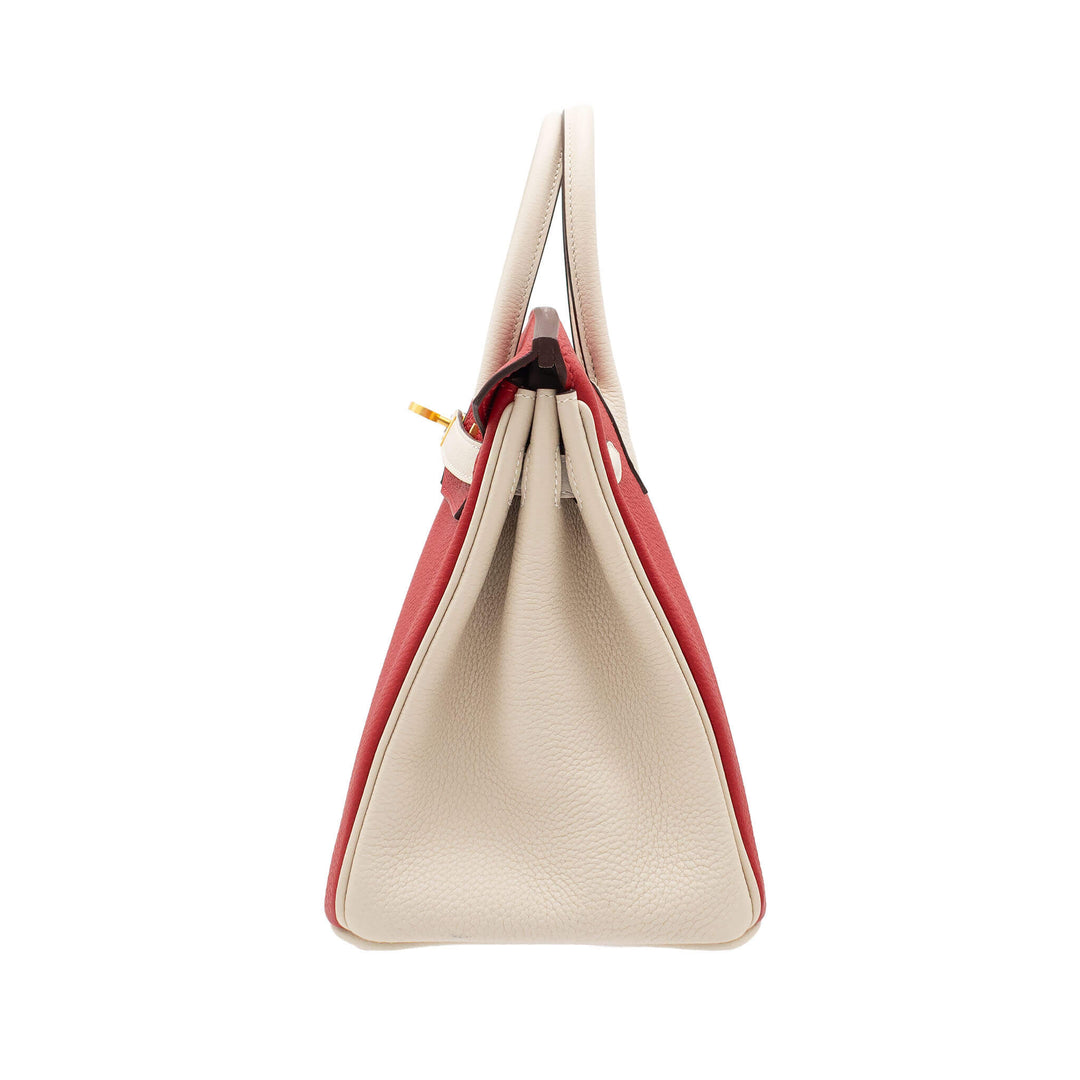 HERMES エルメス バーキン25 SPO ルージュカザック/クレ トゴ マットゴールド金具 U刻印 - GINZA CELIA