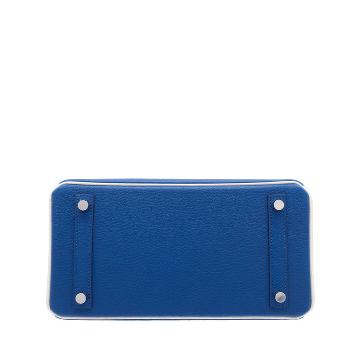 HERMÈS Birkin 25 SPO Bleu France/Nata Chevre Mysore Palladium Hardware (PHW) Stamp K