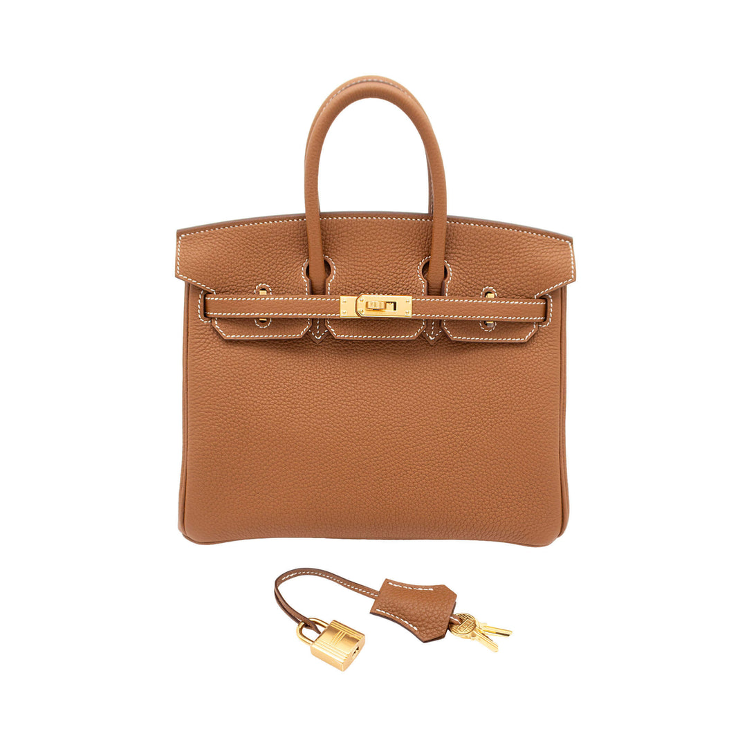 HERMÈS Birkin 25 Gold Togo Gold Hardware (GHW) Stamp G
