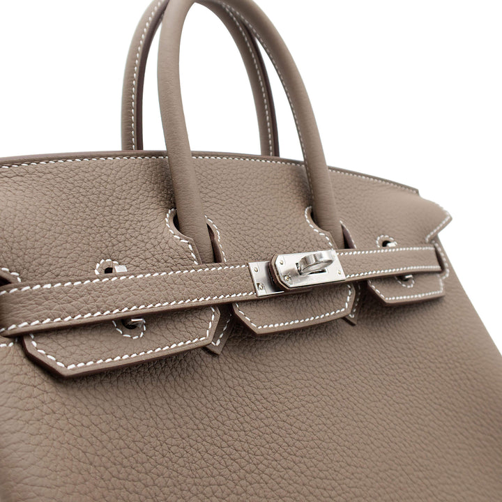 HERMES エルメス バーキン25 エトゥープ トゴ シルバー金具 G刻印