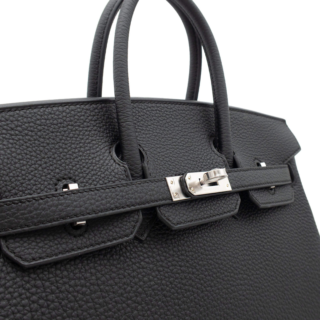 HERMÈS Birkin 25 Black Togo PHW Stempel G