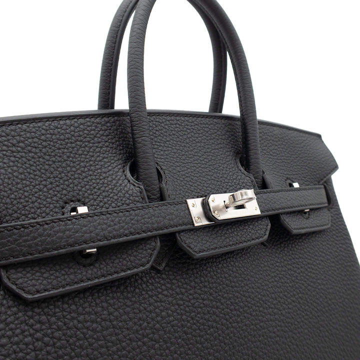 HERMÈS Birkin 25 Black Togo PHW Stempel G