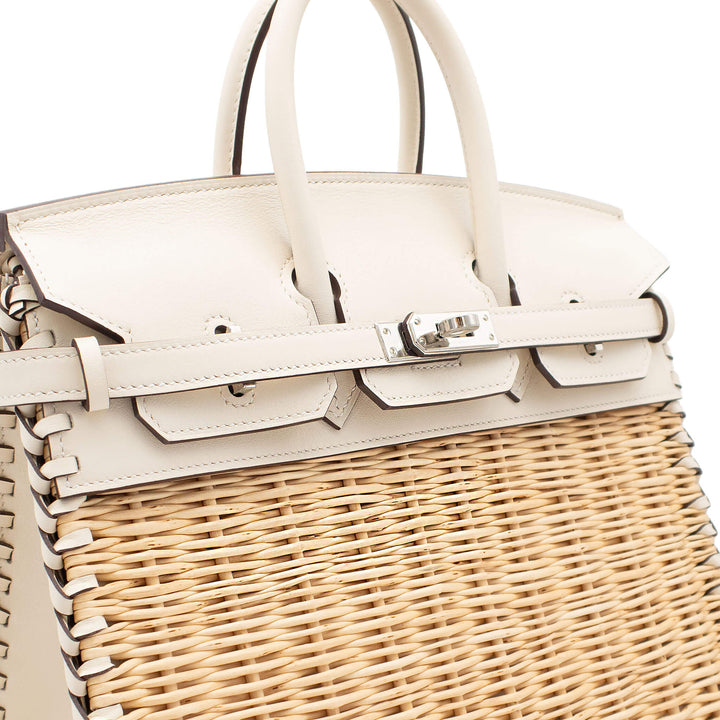 HERMÈS Birkin 25 Picnic Naturel/Nata Swift/Osier Palladium Hardware (PHW) Stamp B