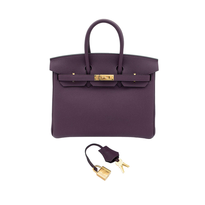 HERMÈS Birkin 25 Cassis Togo Gold Hardware (GHW) Stamp U