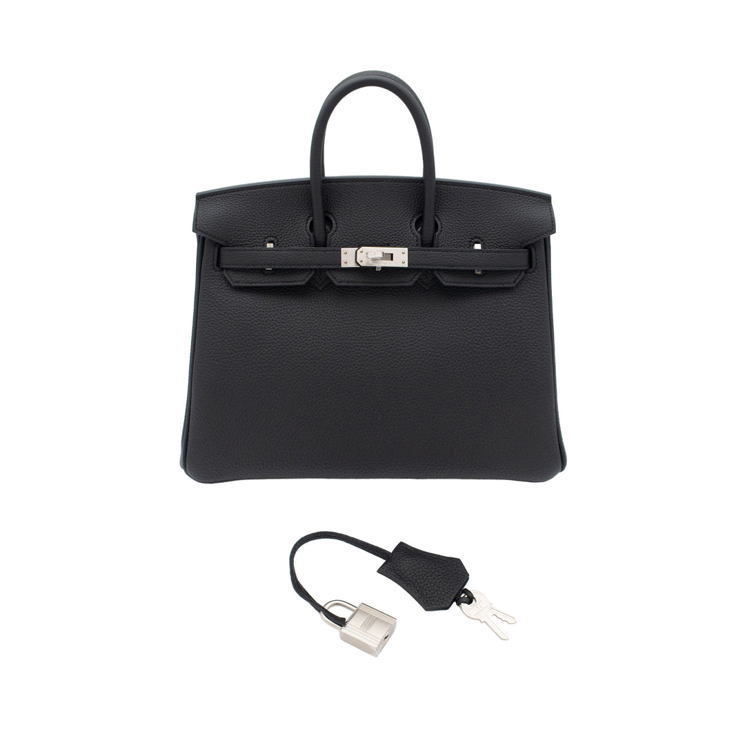 HERMES エルメス バーキン25 ブラック トゴ マットシルバー金具 K刻印