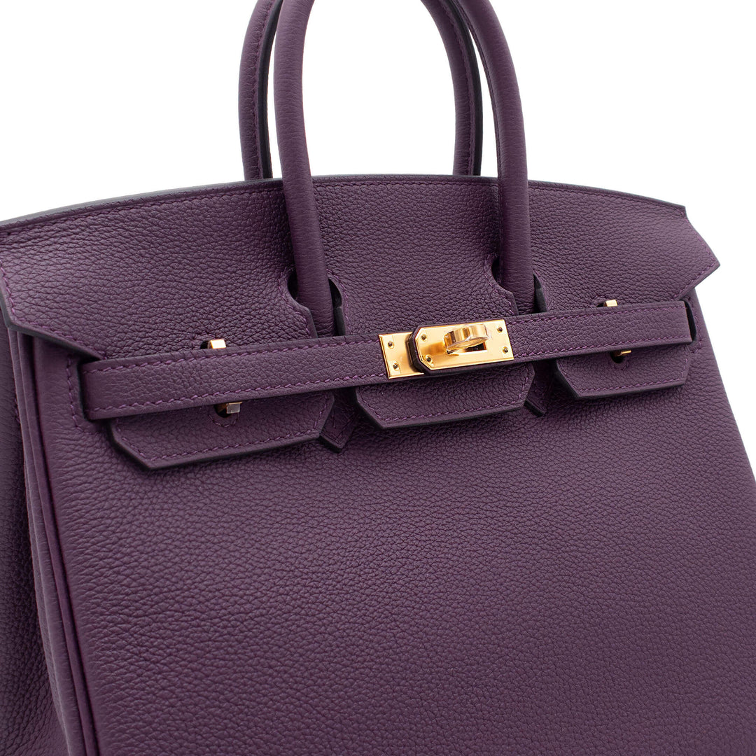 HERMÈS Birkin 25 Cassis Togo Gold Hardware (GHW) Stamp U