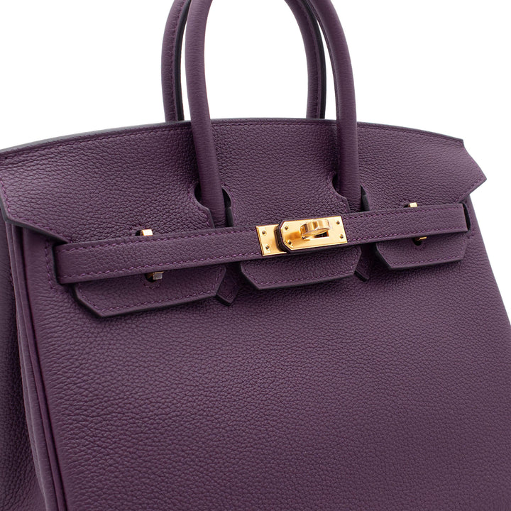 HERMÈS Birkin 25 Cassis Togo Gold Hardware (GHW) Stamp U