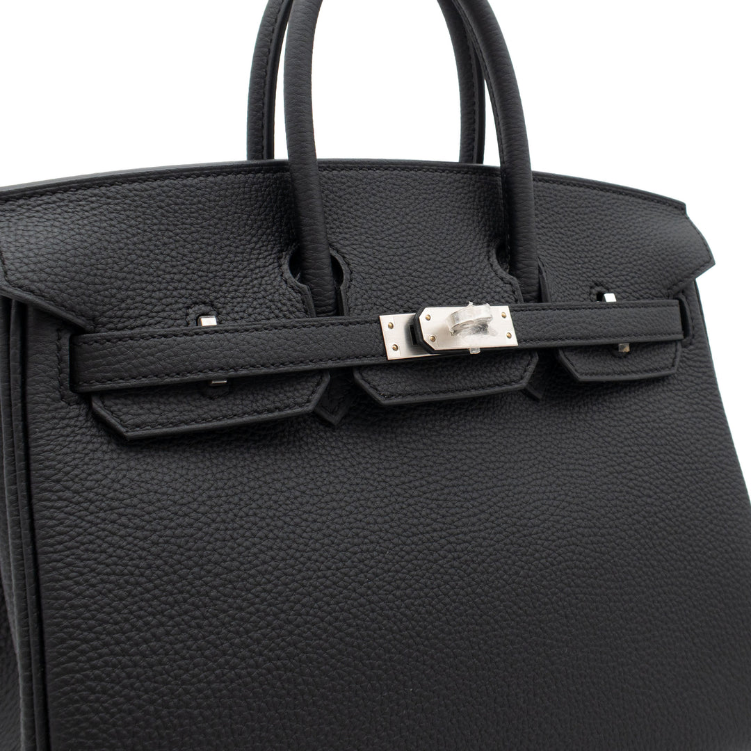 HERMES エルメス バーキン25 ブラック トゴ マットシルバー金具 K刻印