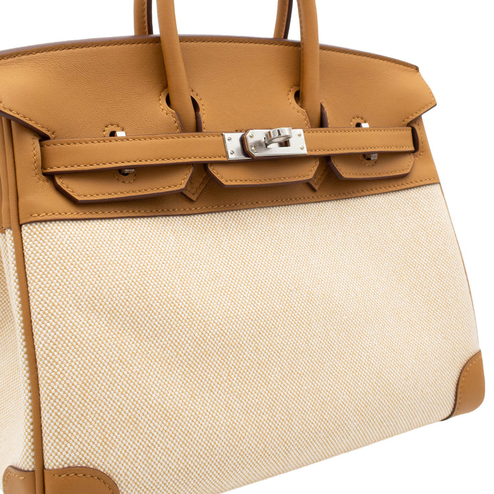 HERMES エルメス バーキン25 セサミ トワルアッシュ/スイフト シルバー金具 G刻印 - GINZA CELIA