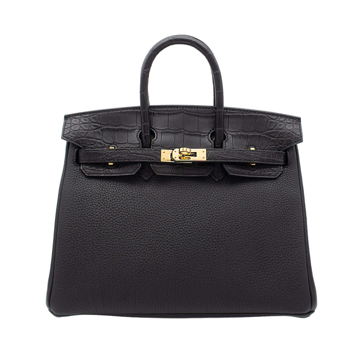 HERMES エルメス バーキン25 タッチ ブラック トゴ/アリゲーターマット ゴールド金具 B刻印 - GINZA CELIA