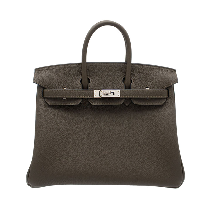 HERMÈS Birkin 25 Vert Loden Togo PHW Stempel G