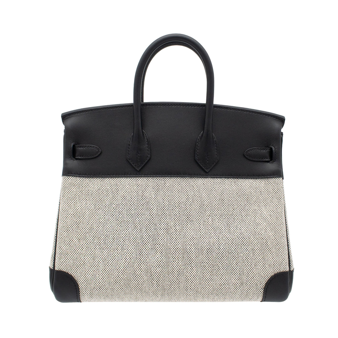 HERMES エルメス バーキン25 ブラック スイフト/トワル シルバー金具 G刻印 - GINZA CELIA