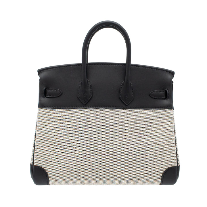 HERMES エルメス バーキン25 ブラック スイフト/トワル シルバー金具 G刻印 - GINZA CELIA