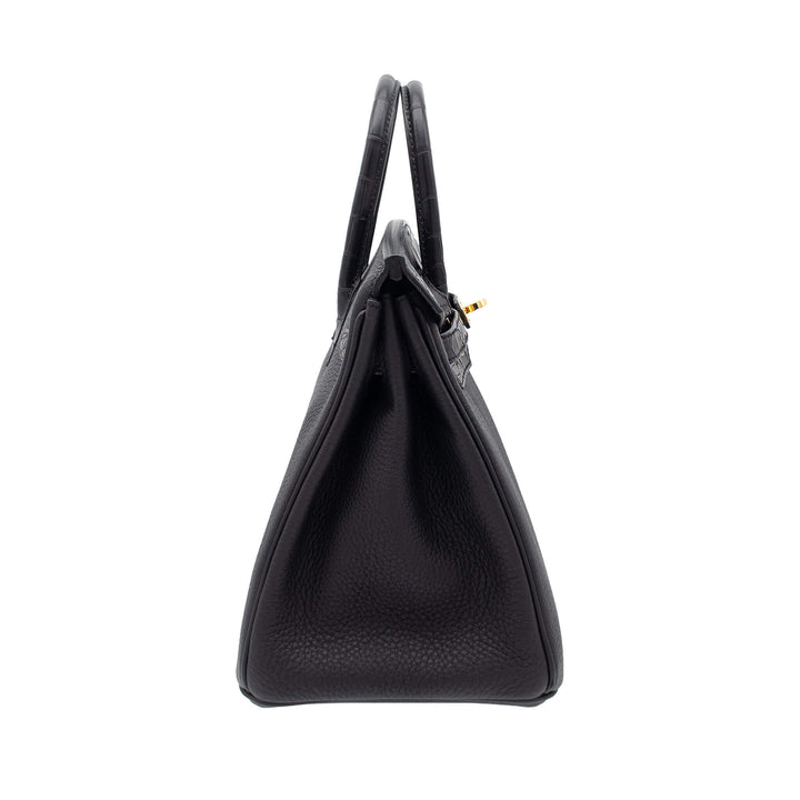 HERMES エルメス バーキン25 タッチ ブラック トゴ/アリゲーターマット ゴールド金具 B刻印 - GINZA CELIA