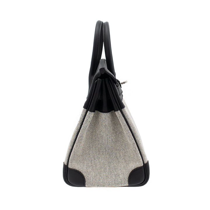 HERMES エルメス バーキン25 ブラック スイフト/トワル シルバー金具 G刻印 - GINZA CELIA